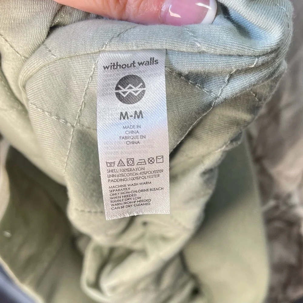 Without Walls‎ Women's NEW Reversible Tie-Dye Bomber Jacket Green Size Med